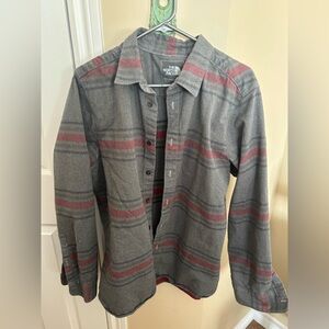 The North Face Gray & Red Plaid Men's Shirt